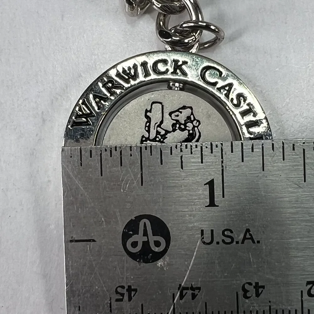 Vintage Warwick Castle England Bear Crest Souvenir Keychain Keyring